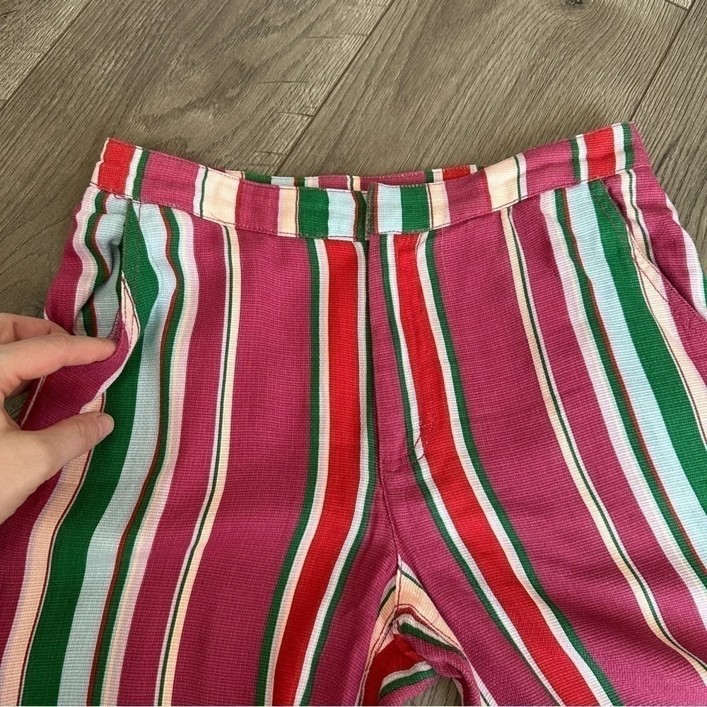 Free People La Paz Crop Flare Striped Pants size 2